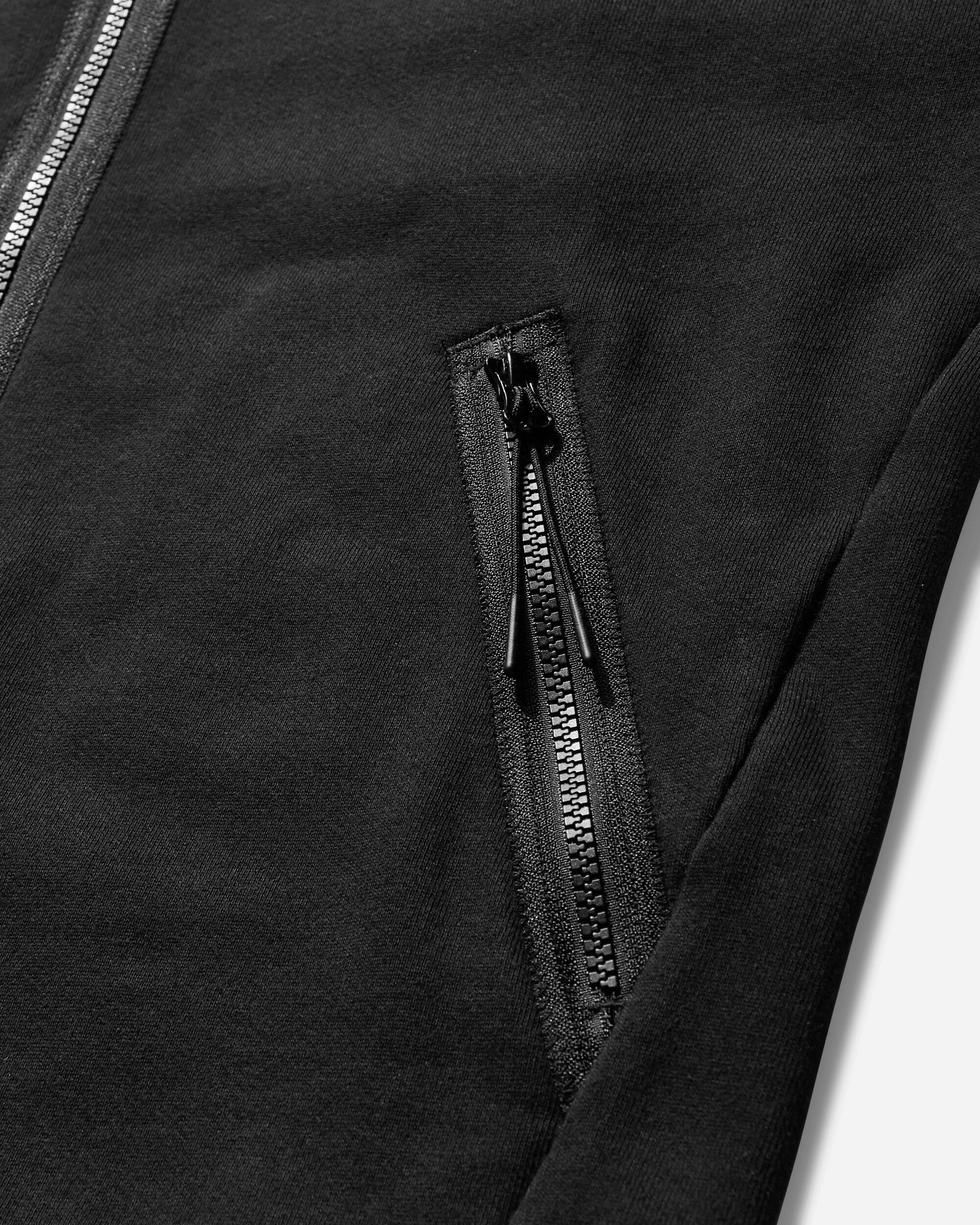 Men's Diagonal Raised Fleece Goggle Zipped Hoodie Black - 4