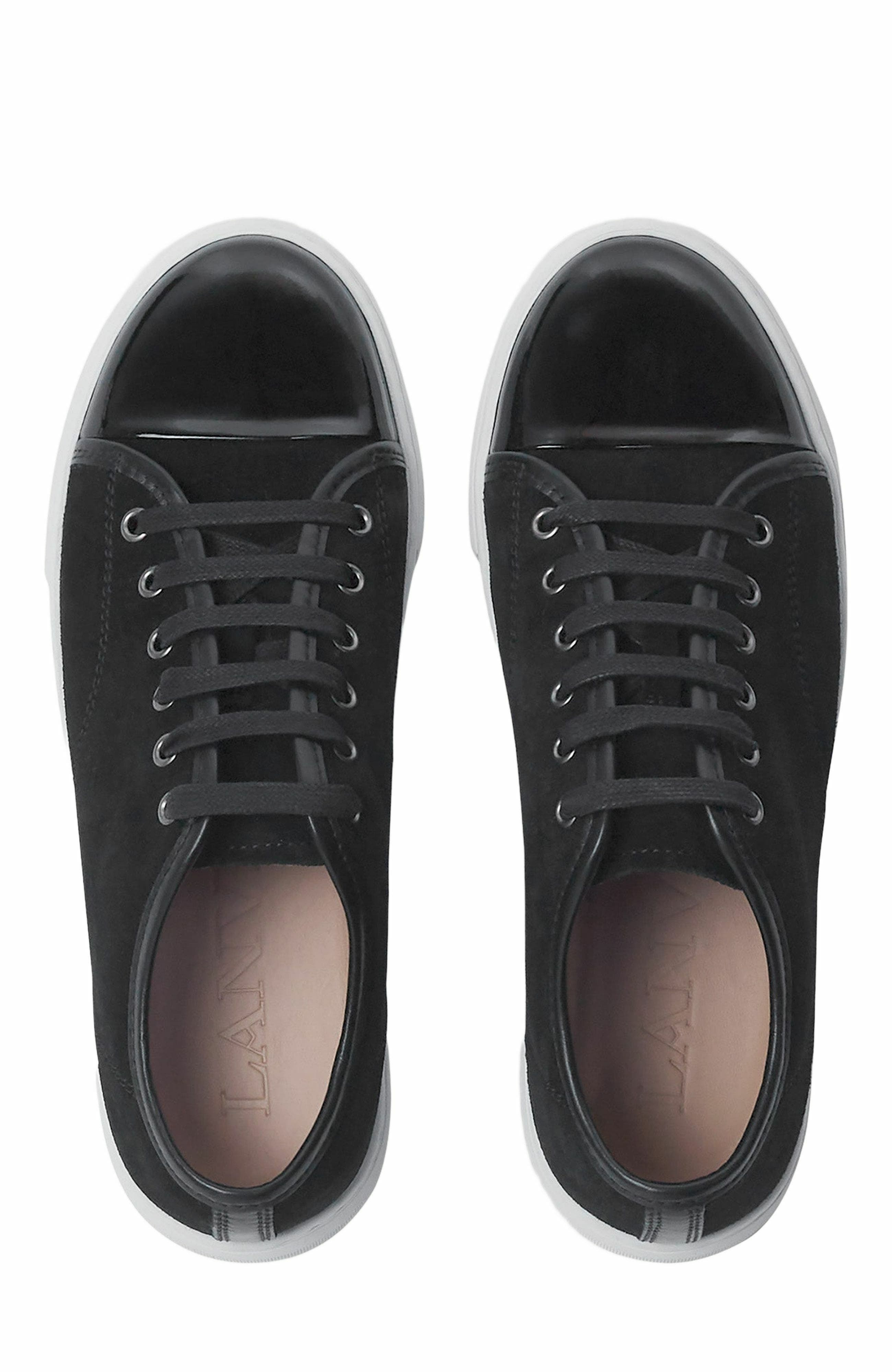 Lanvin DBB1 SNEAKERS IN SUEDE AND PATENT LEATHER in Black at Nordstrom - 3