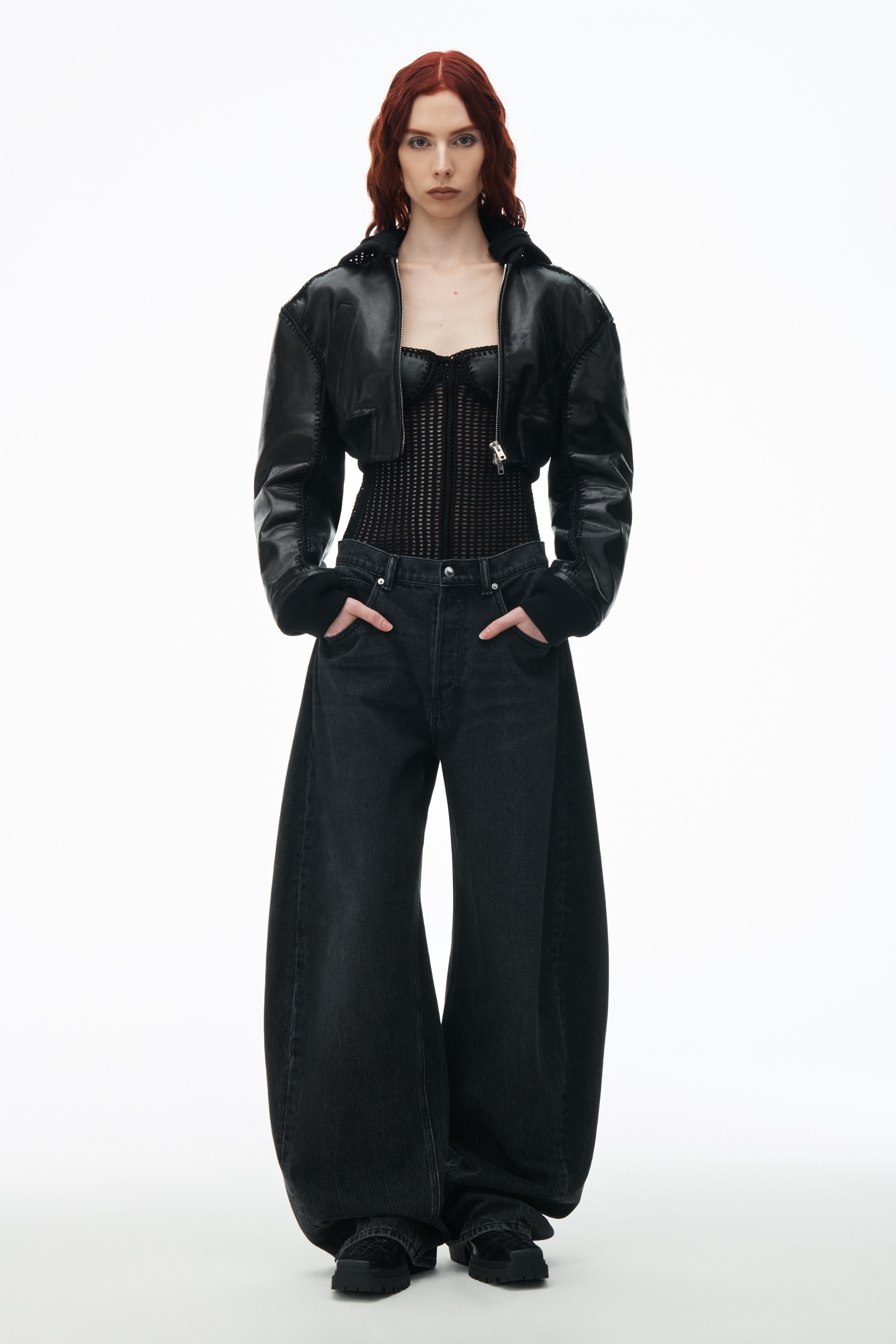 JEANS アウター ラグスタイル LUXSTYLE デニムジップブルゾン/デニムブルゾン