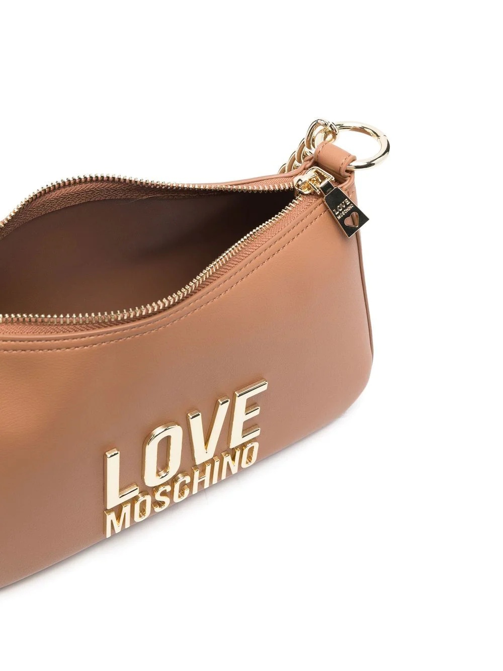 logo-lettering leather shoulder bag - 5