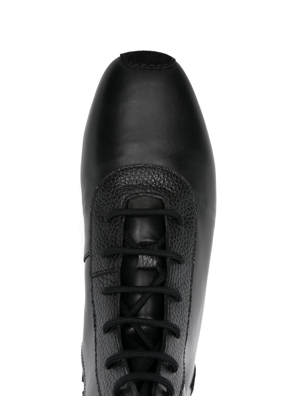 lace-up leather sneakers - 4