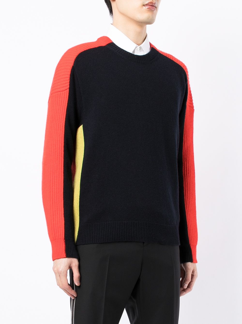 colour-block virgin wool jumper - 3