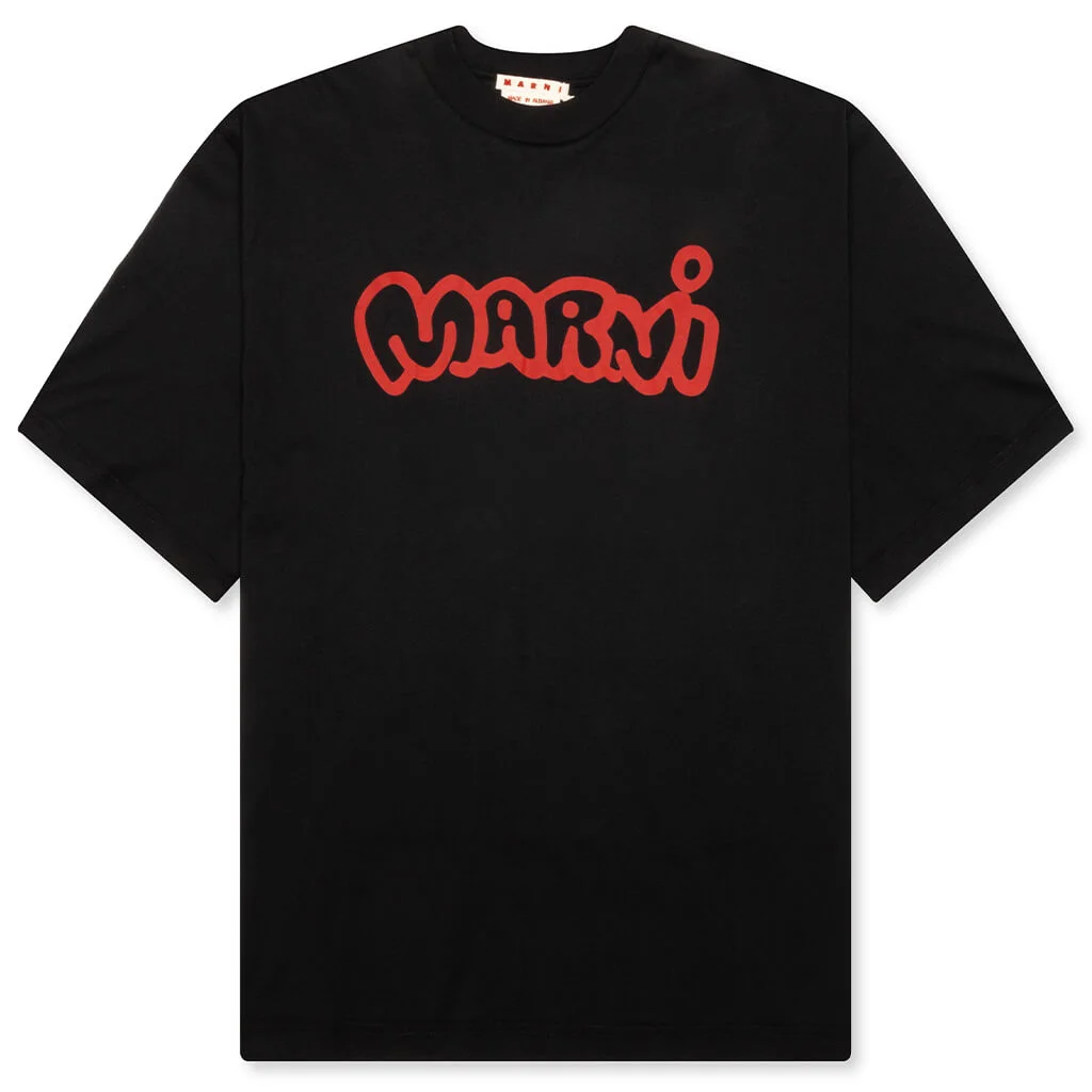 SRAYED LOGO T-SHIRT - BLACK - 1
