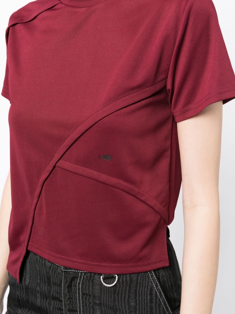 logo-print panelled-design T-shirt - 5