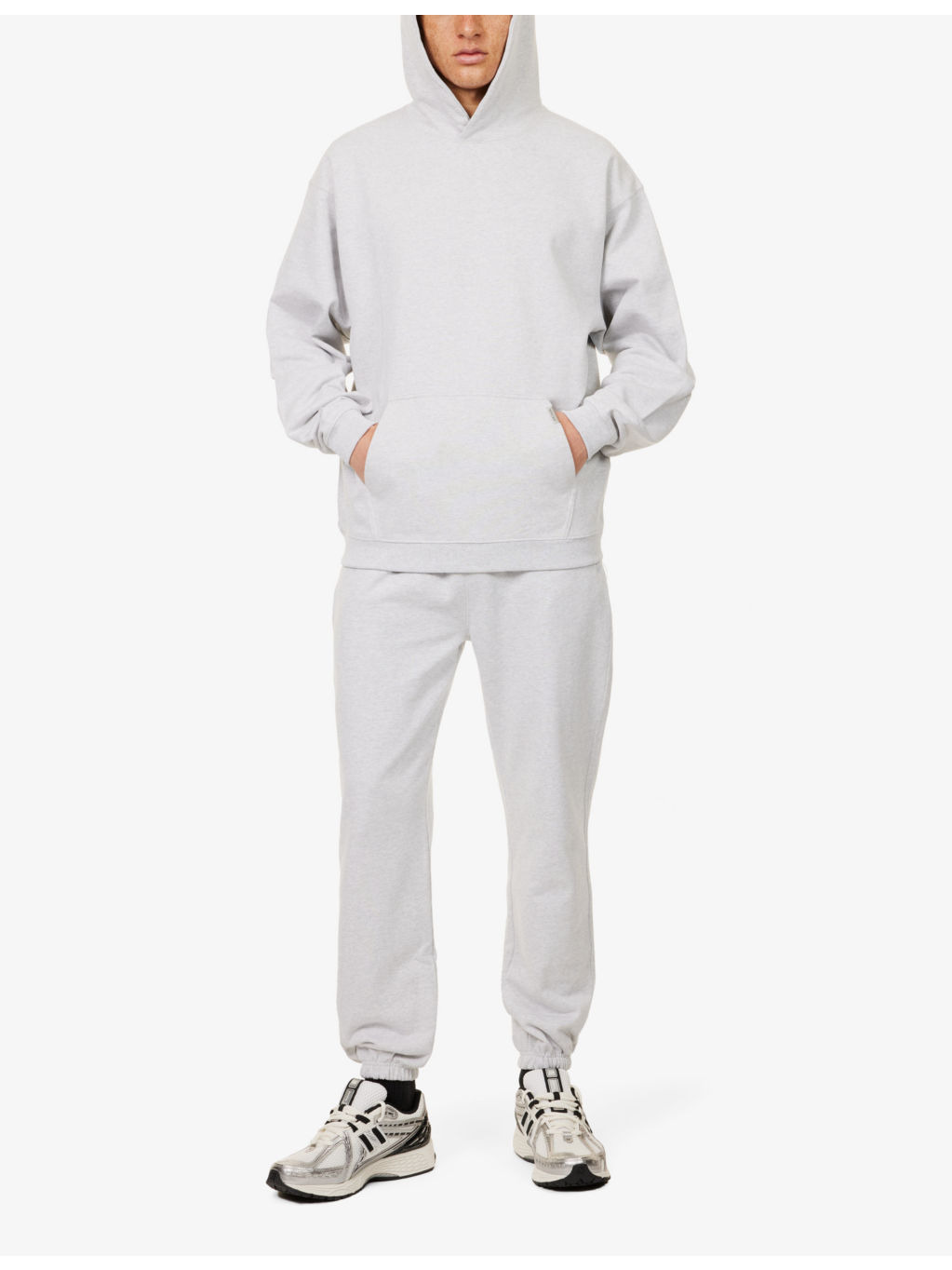 Initial kangaroo-pocket relaxed-fit cotton-jersey hoody - 2