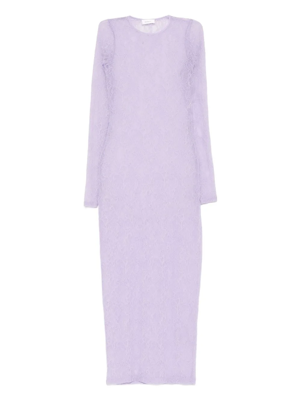 lace long-sleeve midi dress - 1