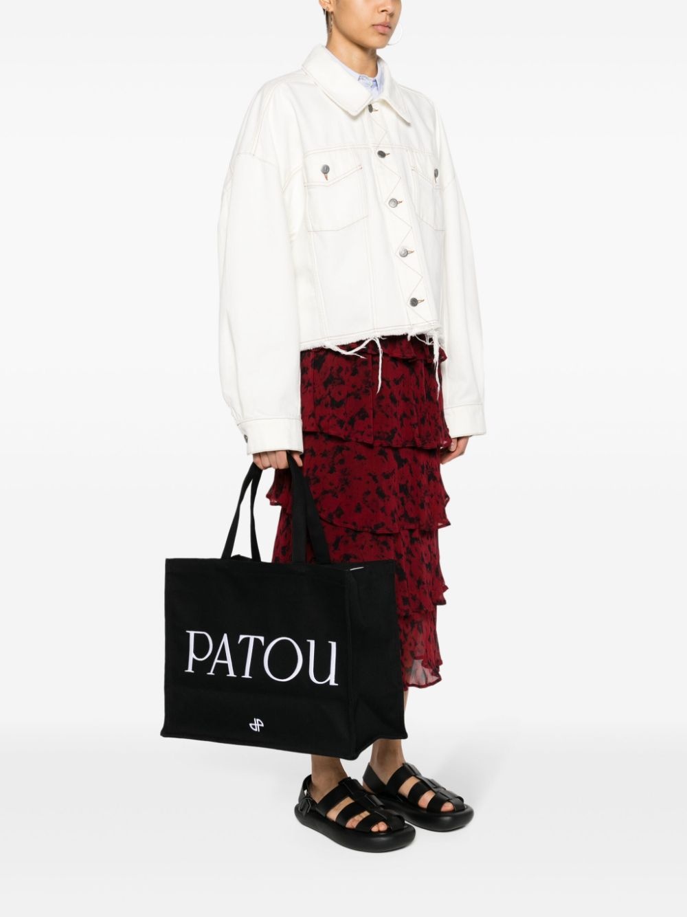 large Patou canvas tote bag - 2