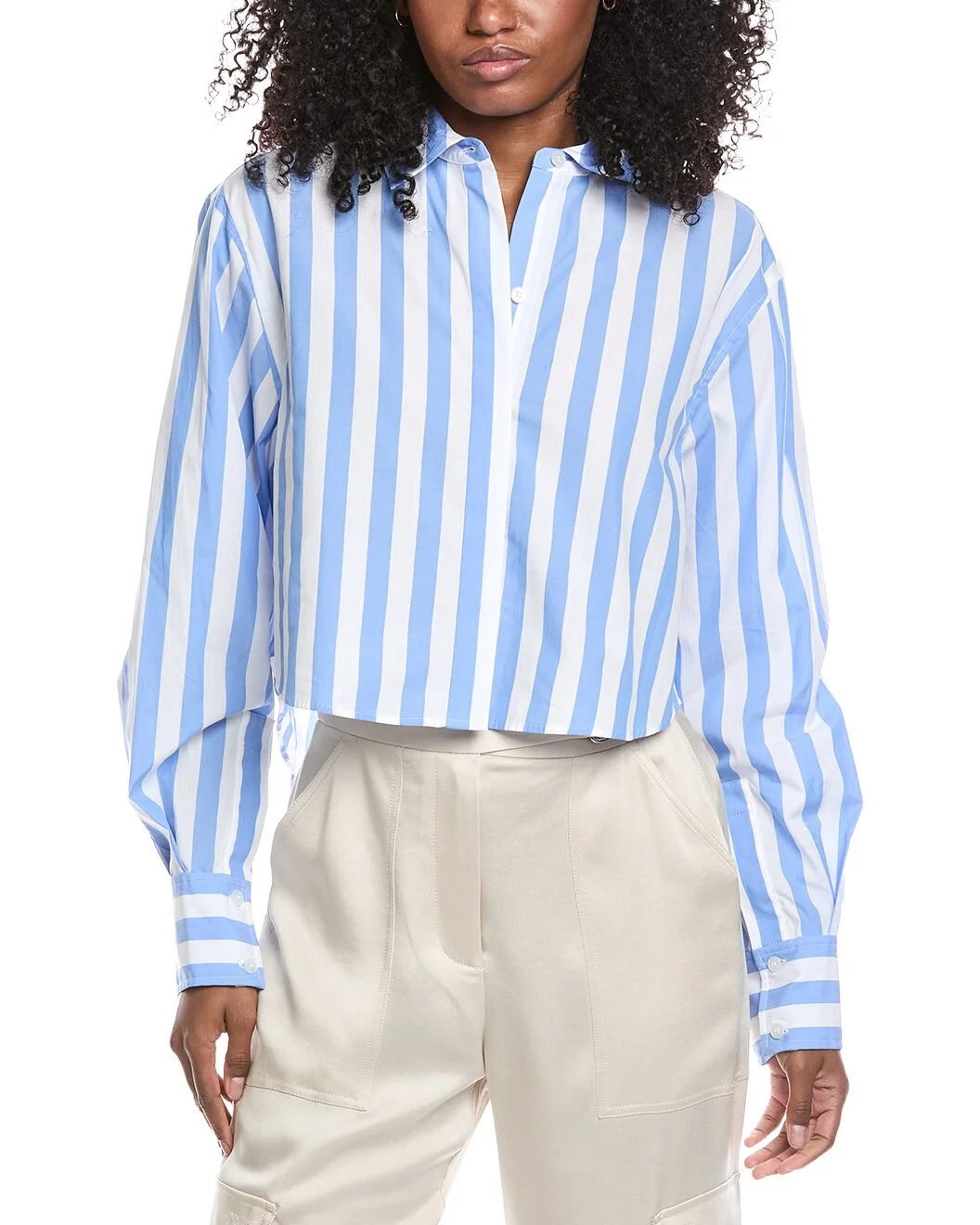 SIMKHAI Renata Cropped Button Down Shirt - 1