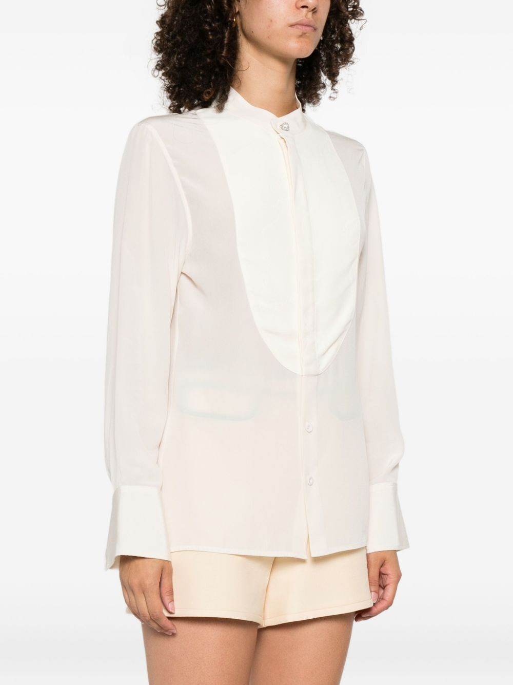 panelled  silk blouse - 3
