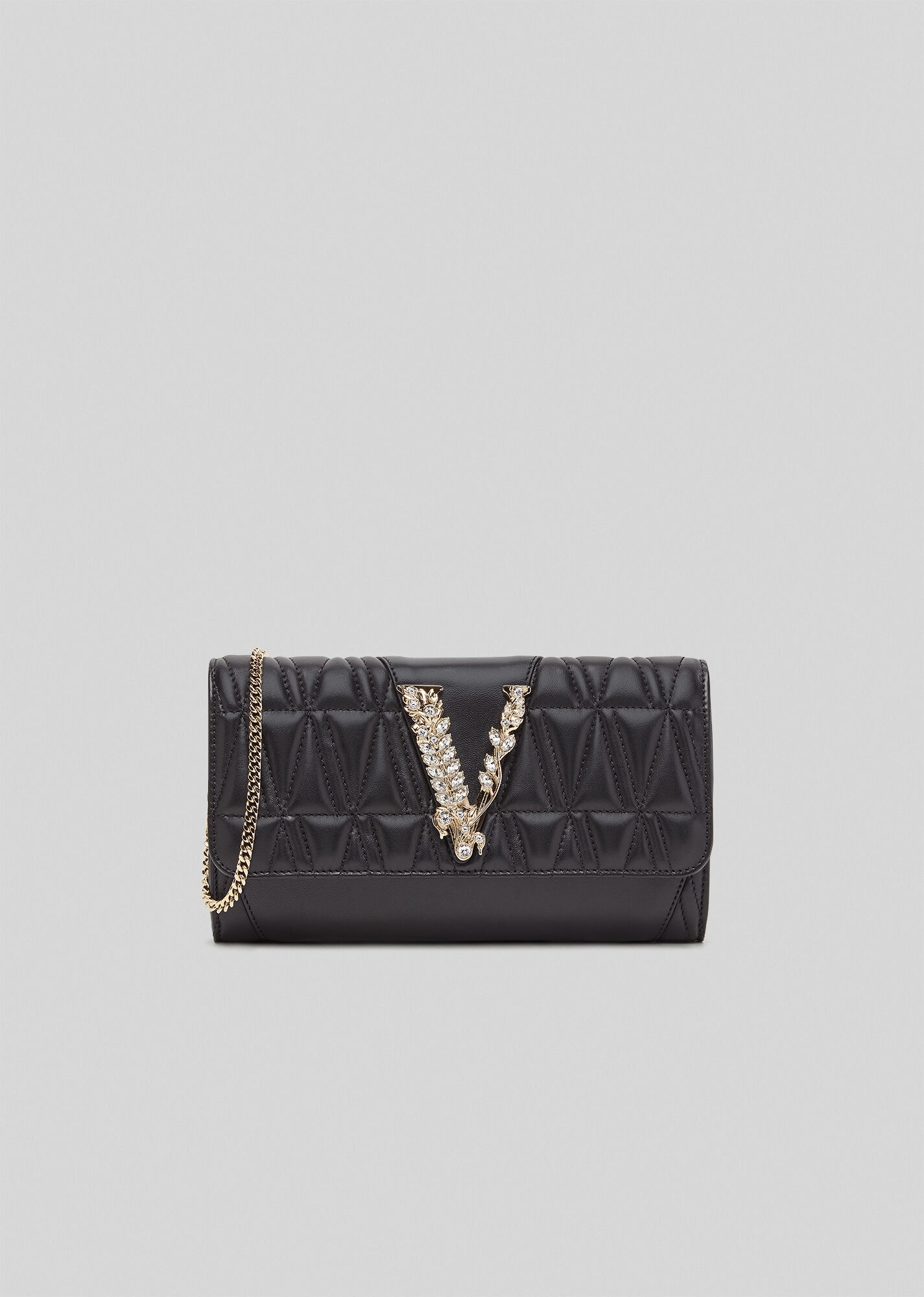 Virtus Crystal Quilted Chain Wallet - 1