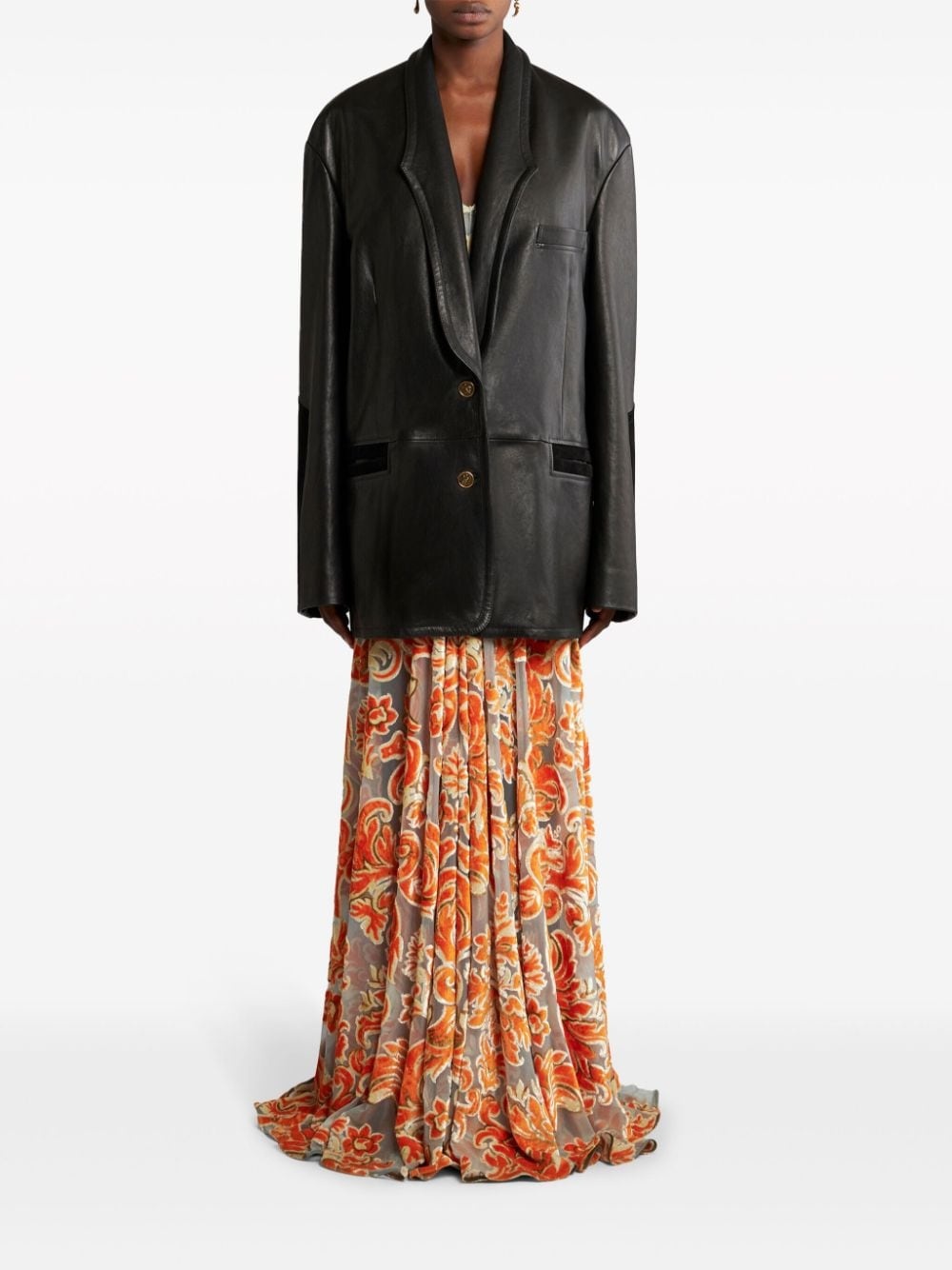 suede-trim leather jacket - 3