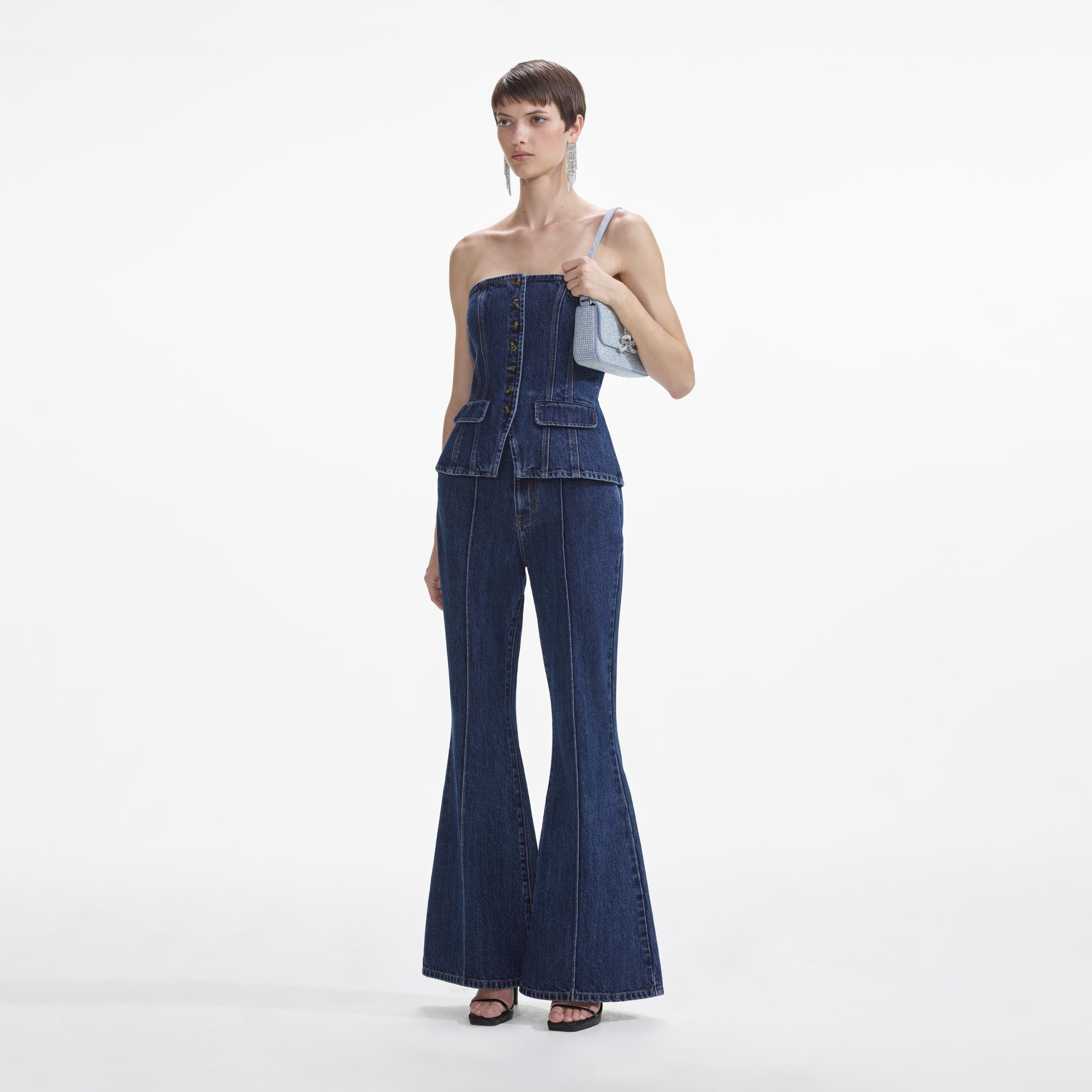 Denim Bandeau Jumpsuit - 2