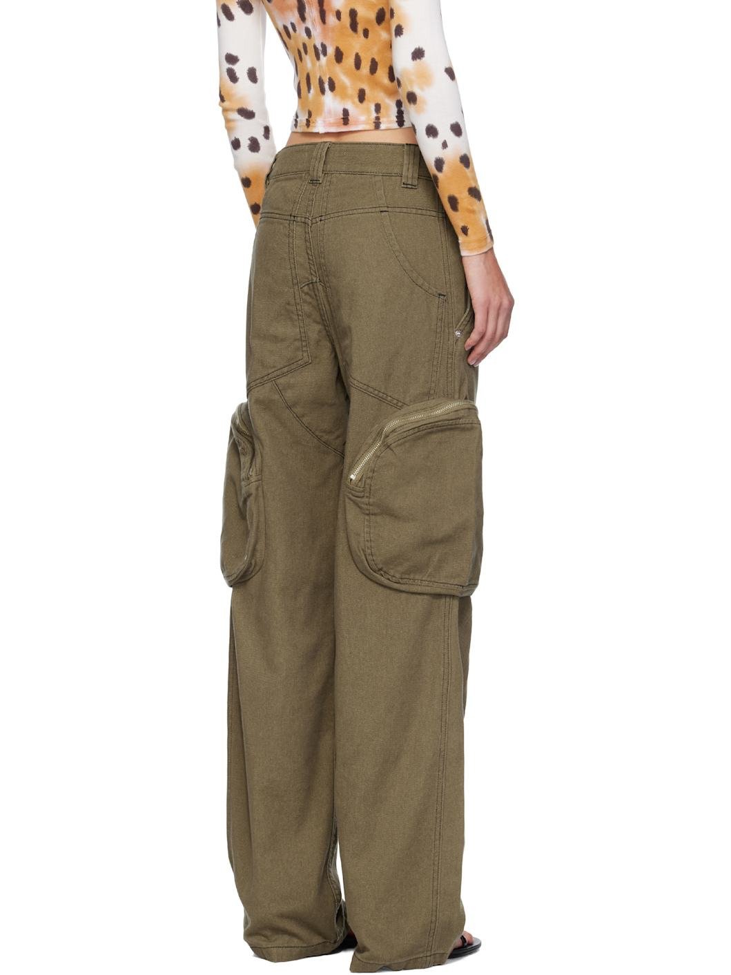 Khaki Cargo Jeans - 3