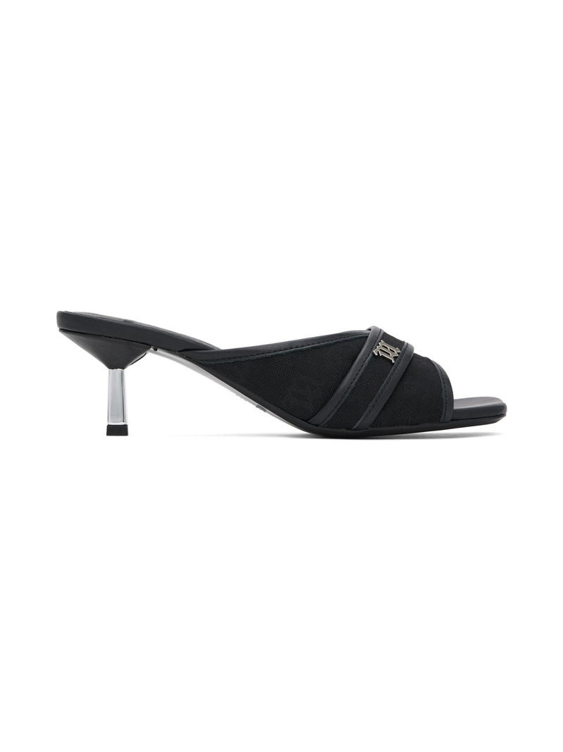 Black Sasha Slip On Heeled Sandals - 1