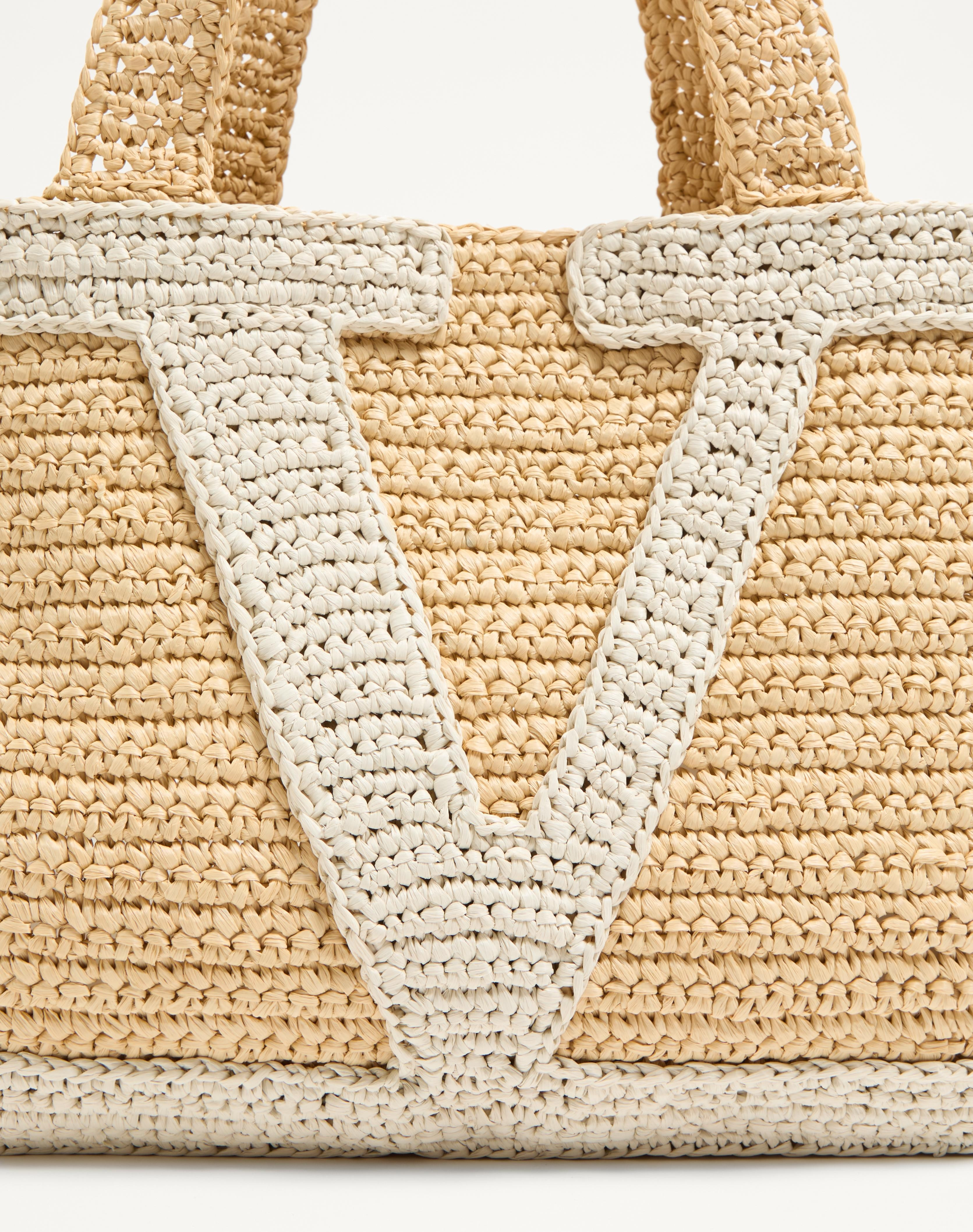 VALENTINO GARAVANI VIVA SUPERSTAR LARGE RAFFIA SHOPPING BAG - 7