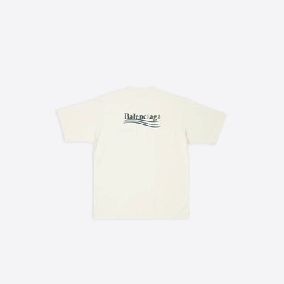 BALENCIAGA Men's Political Campaign T-shirt Large Fit in Off White outlook