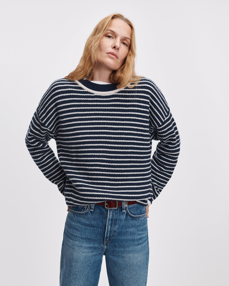 Gigi Striped Cashmere Crewneck 2