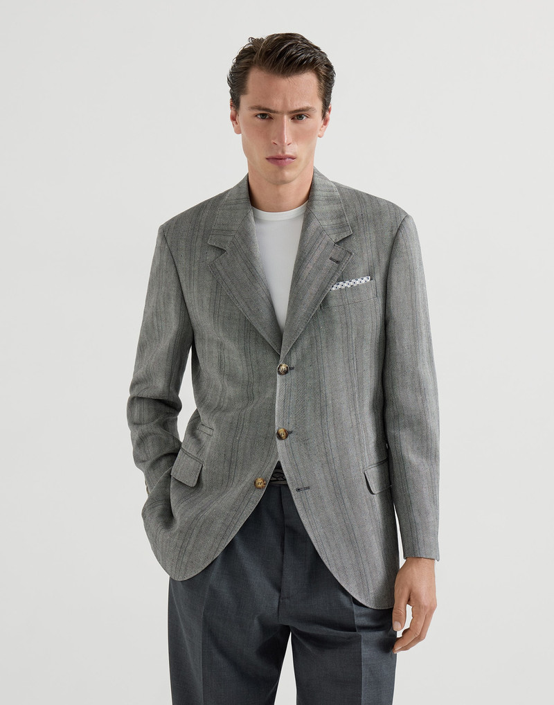 Hemp, virgin wool and silk chevron Tailor blazer 2