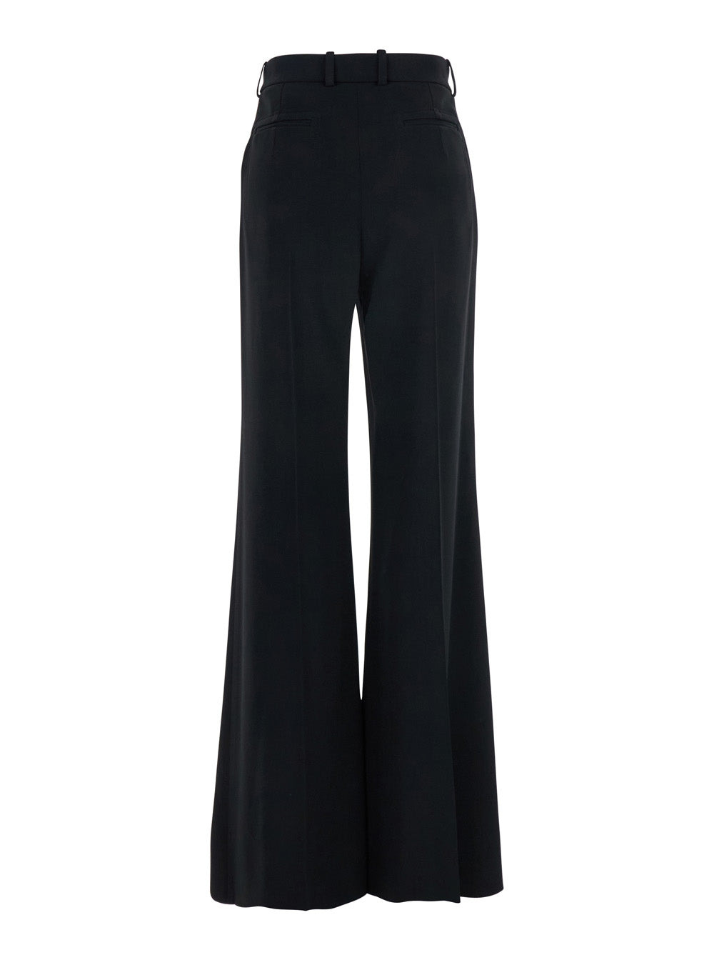 Chloé Women Black Pants With High Waist And Wide Leg In Viscose Blend Stretch Woman - 2