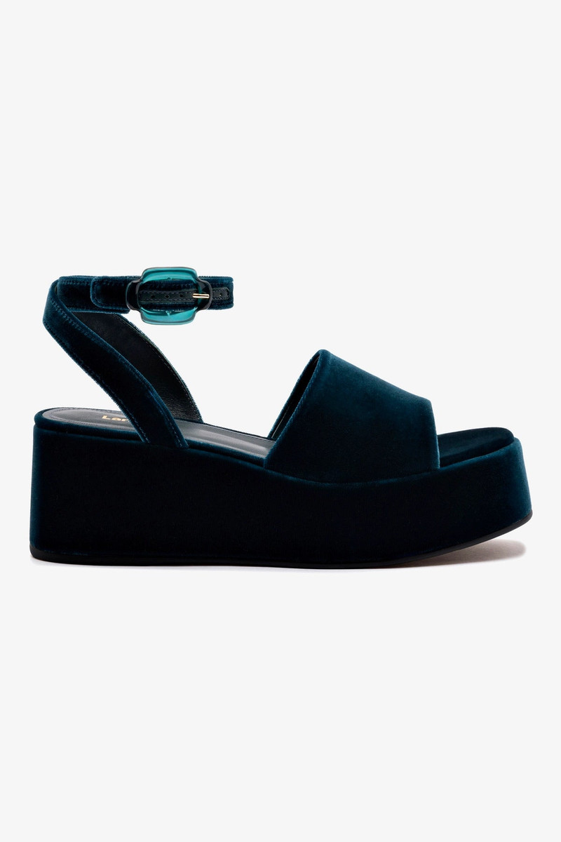 Charli Flatform Sandal In Deepsea Velvet 1