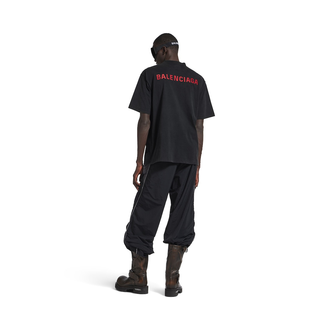 Men's Balenciaga Back T-shirt Medium Fit in Faded Black/red - 4