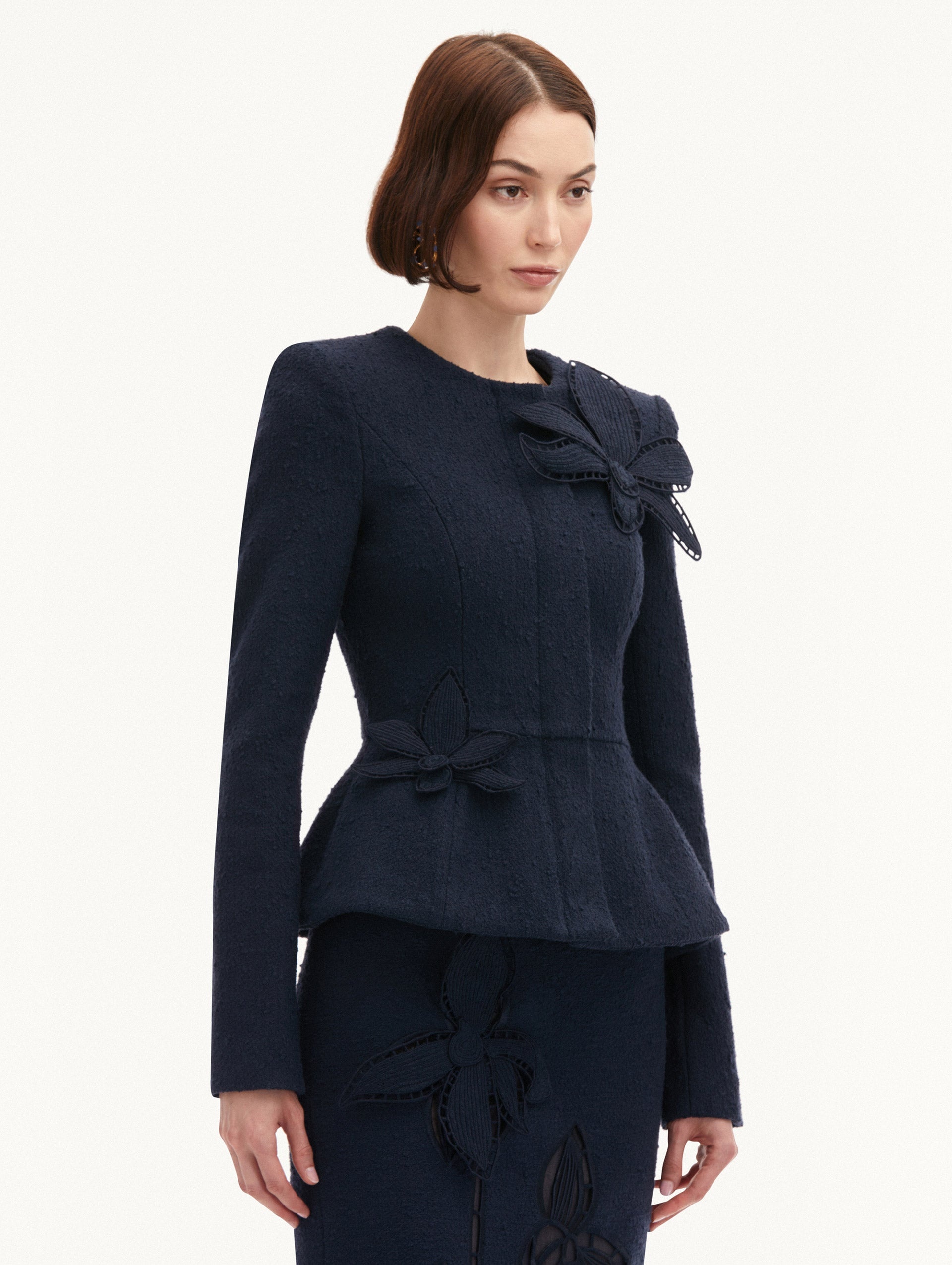 ORCHID EMBROIDERED TWEED JACKET - 5