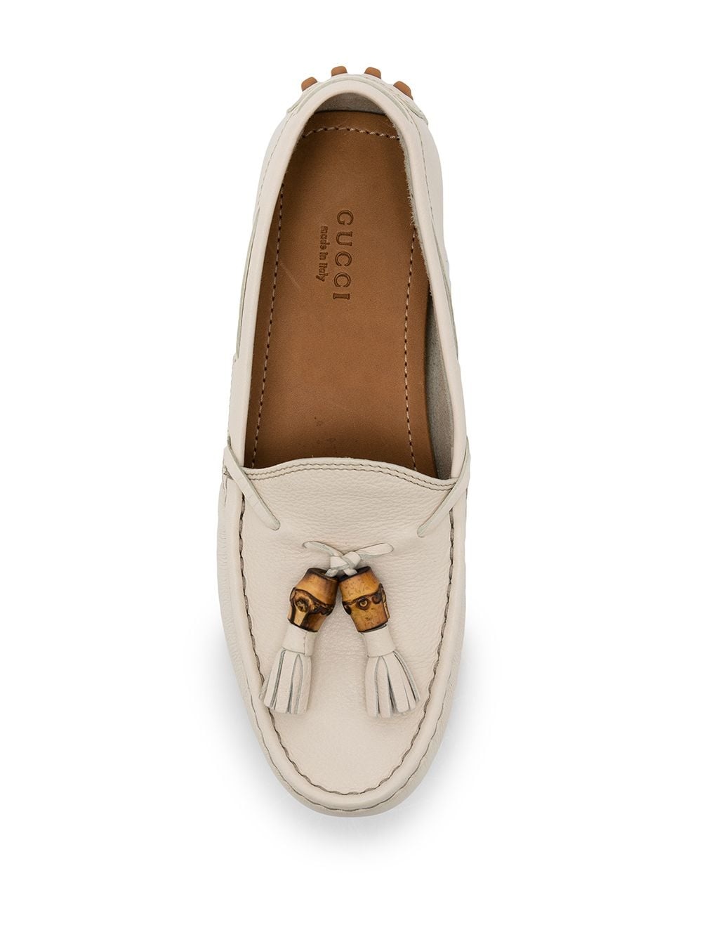 pebbled tassel loafers - 4