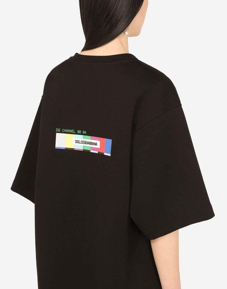 Jersey T-shirt with multi-colored glitch print - 5