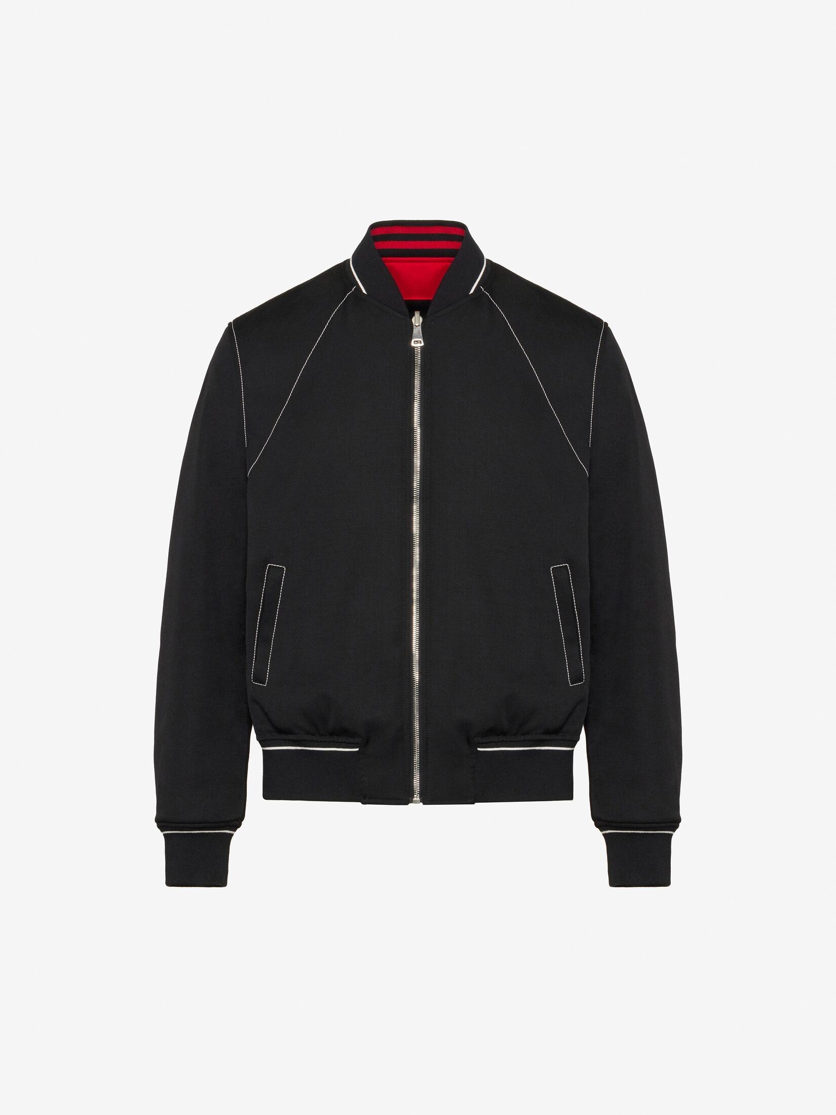 Men's Reversible Harness Bomber Jacket in Black