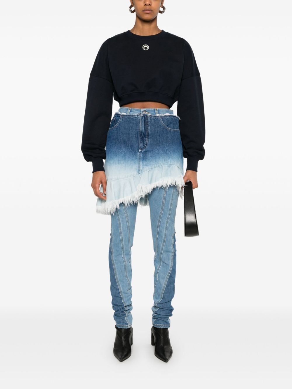 Moon-logo cropped sweatshirt - 2