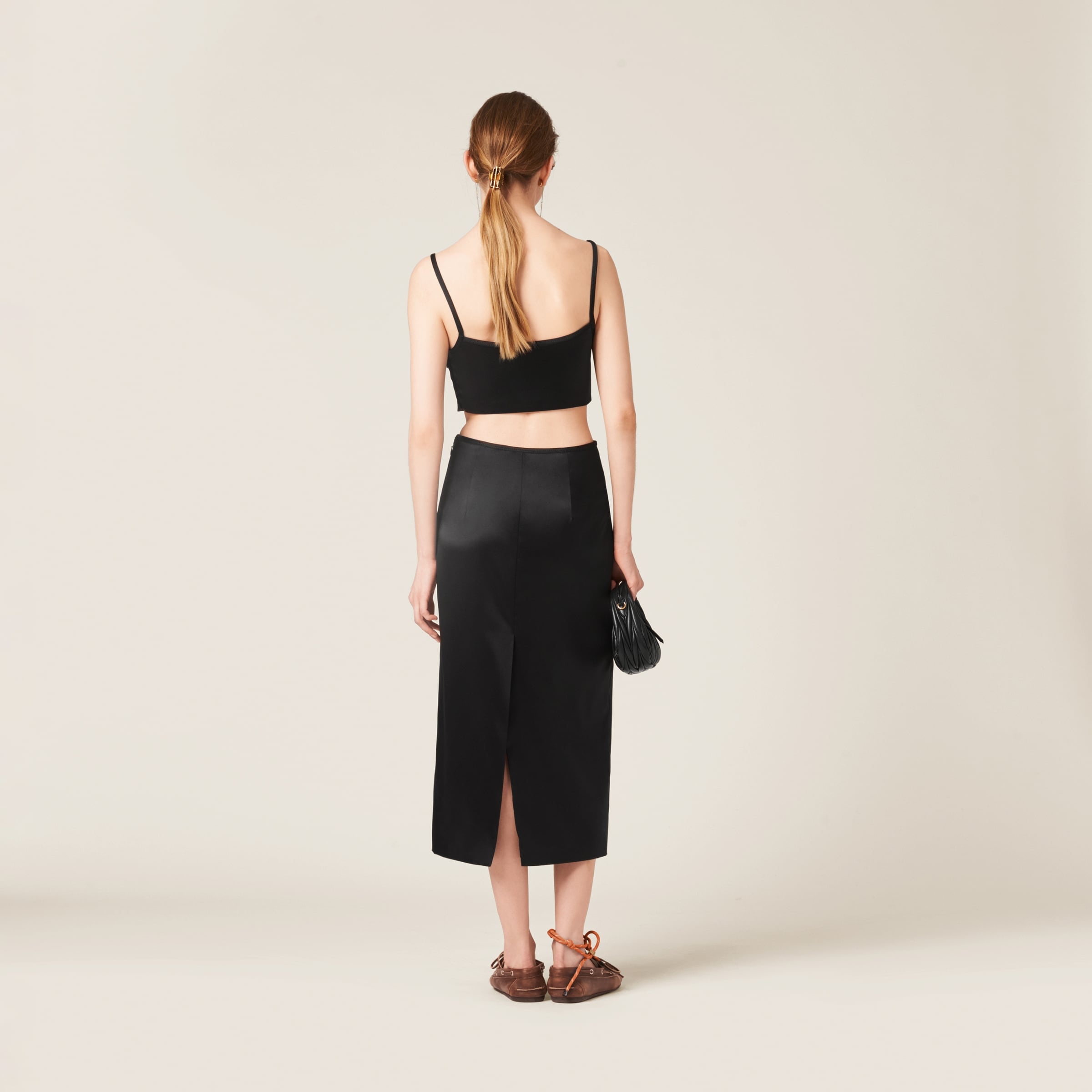Stretch satin skirt - 3