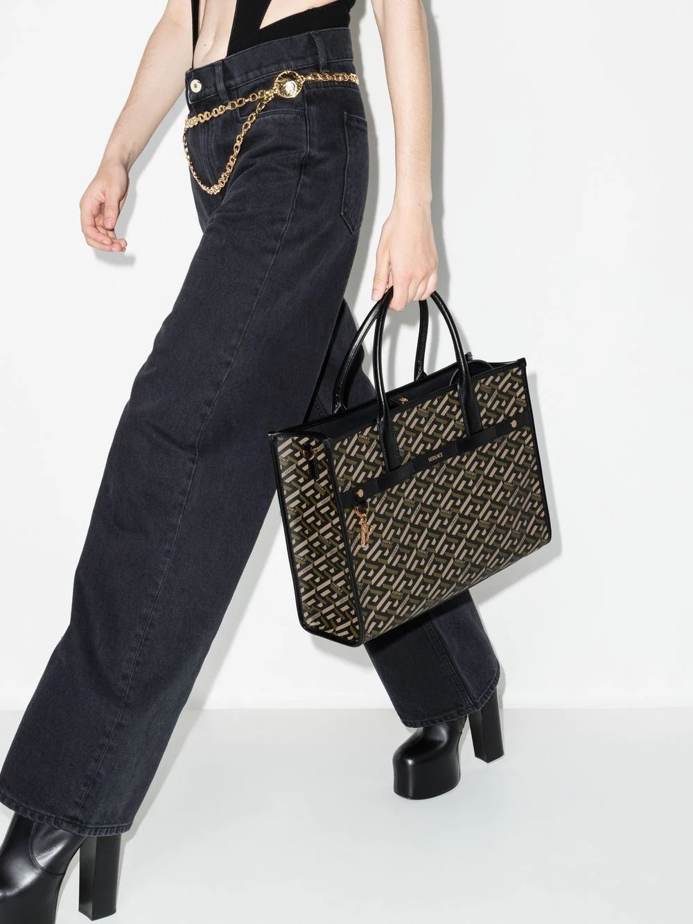 Greca-pattern tote bag - 2