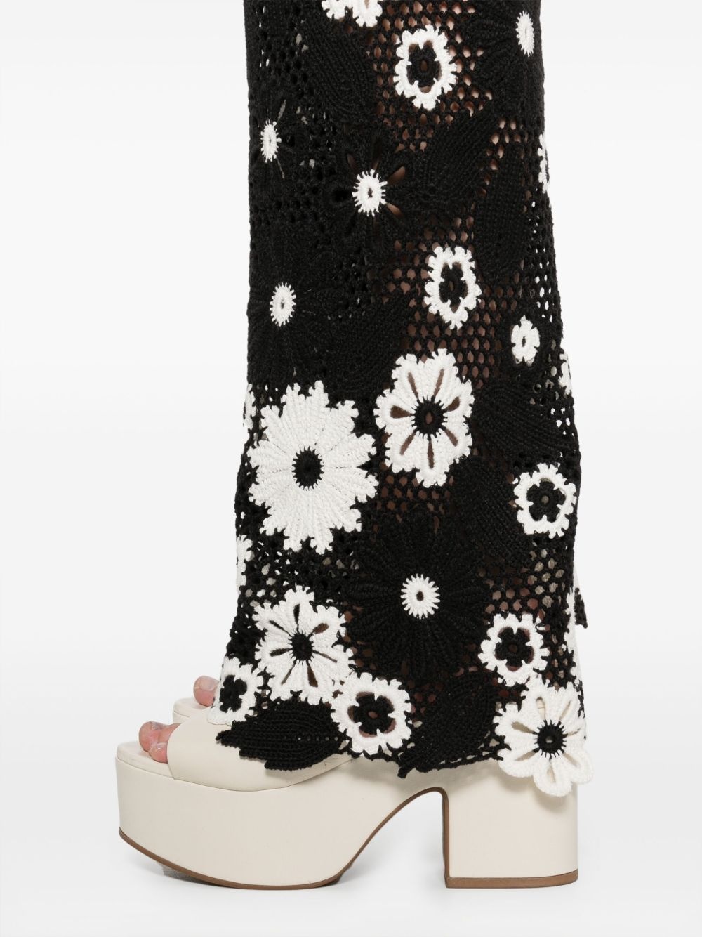 floral-embroidery trousers - 5