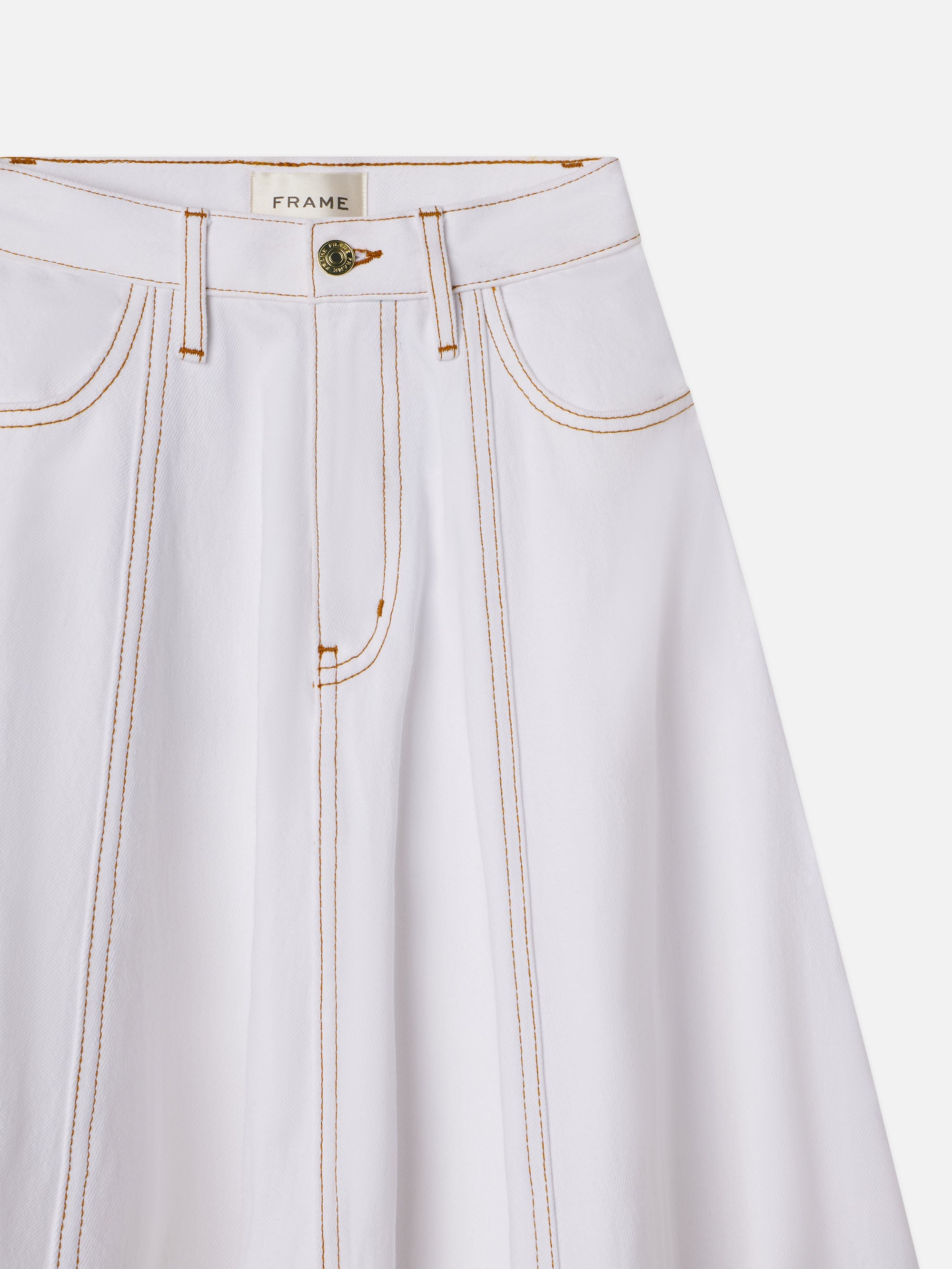 The Denim Ball Skirt in White - 3