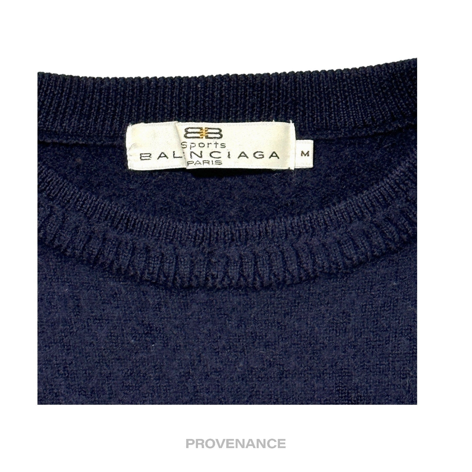 Balenciaga Crewneck Wool Sweatshirt - Deep Navy M - 7
