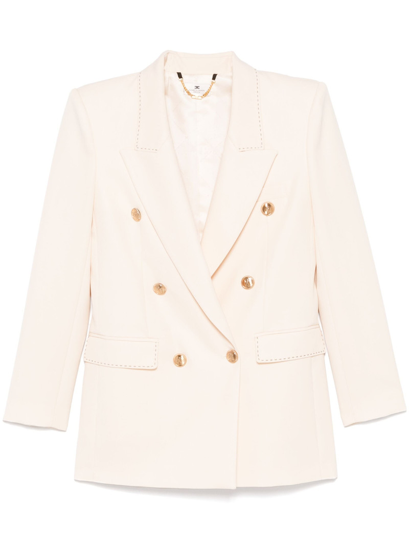 Elisabetta Franchi Contrasting-stitching Virgin-wool Blazer 1