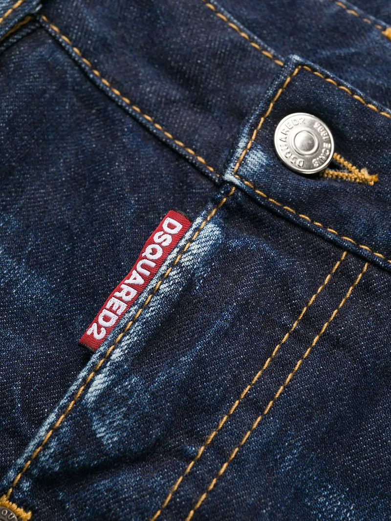 logo tape cropped jeans 6