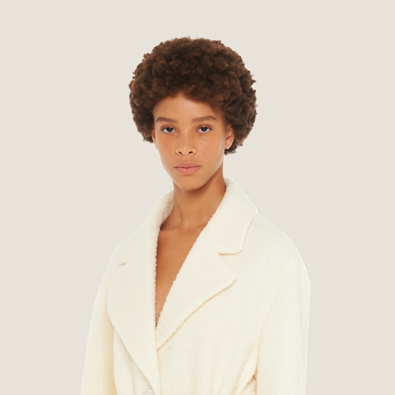 Single-breasted bouclé coat 4