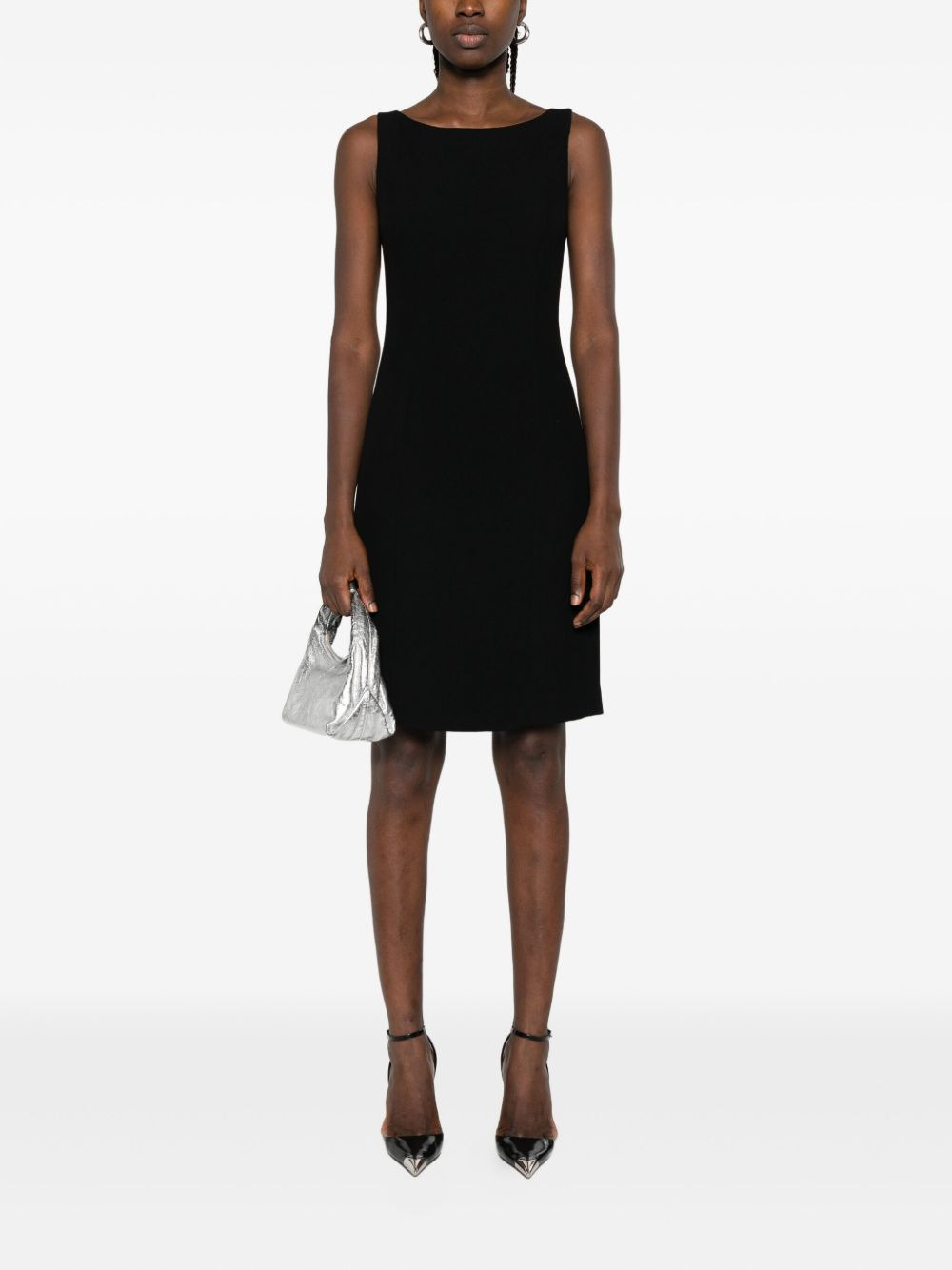 sleeveless boat-neck dress - 2
