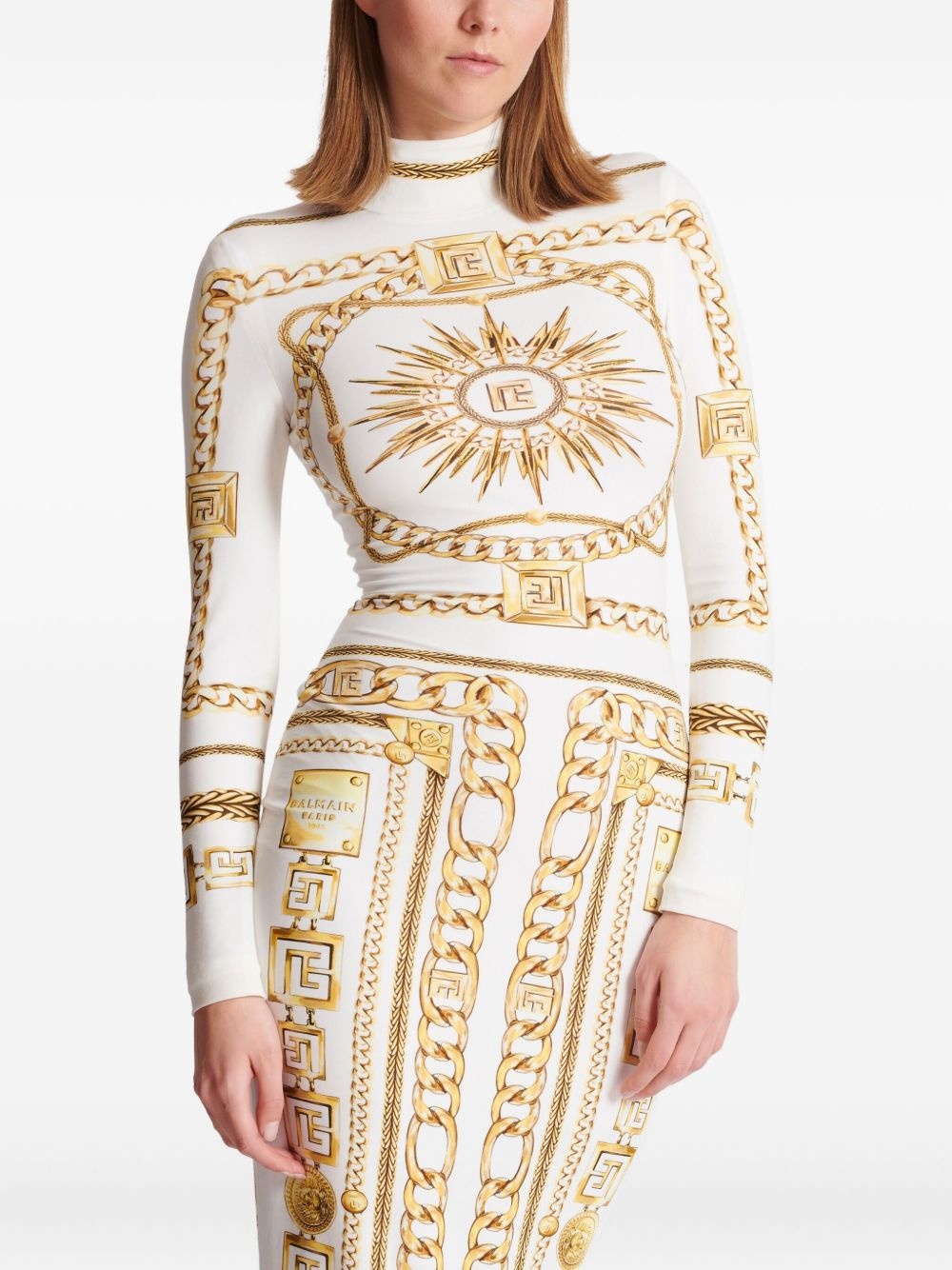 graphic-print bodycon dress - 6