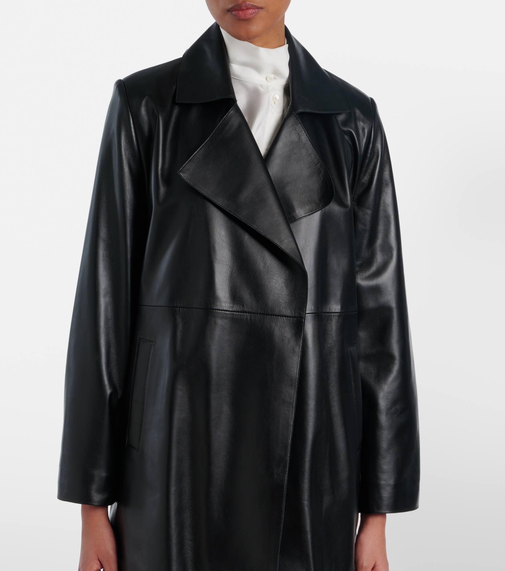 Kerri leather wrap coat - 6