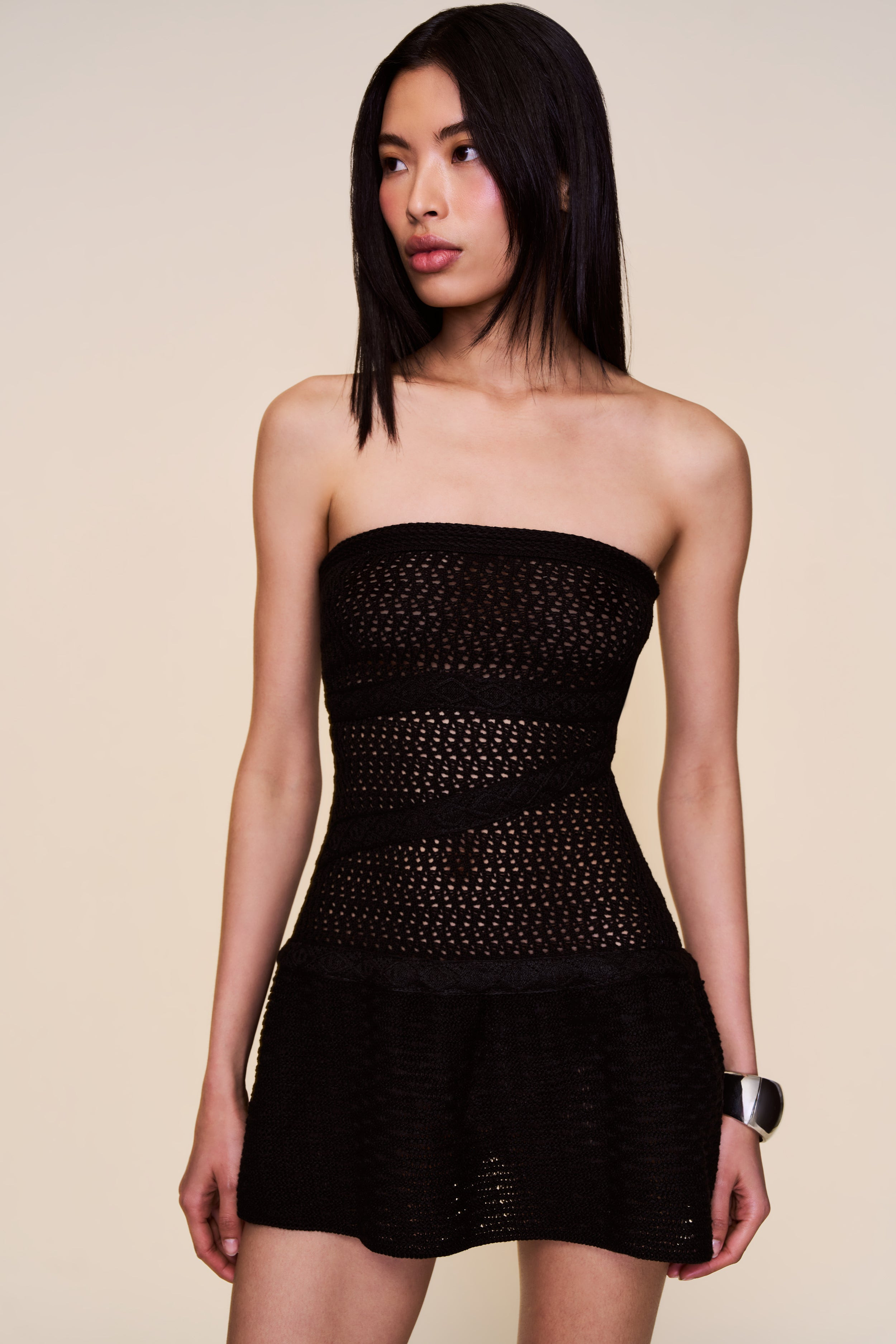 STRAPLESS CROCHET DRESS - 3