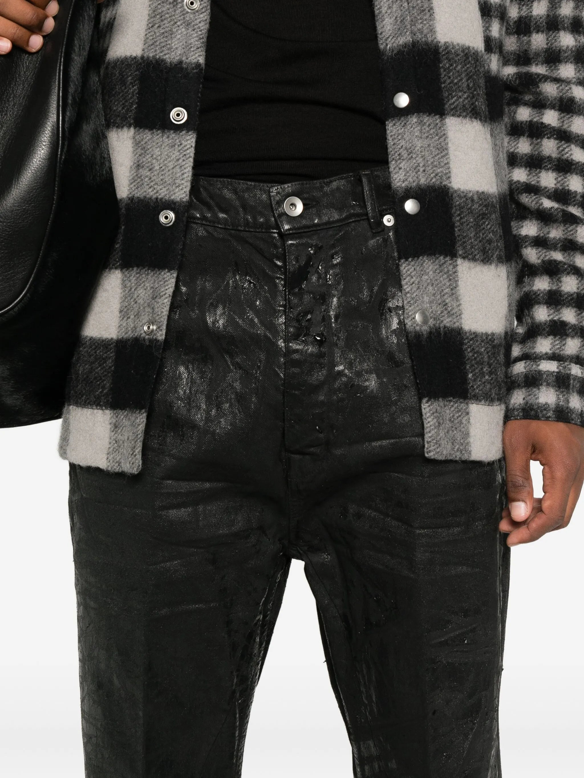 Rick Owens Metallic-effect Flared Trousers - 4