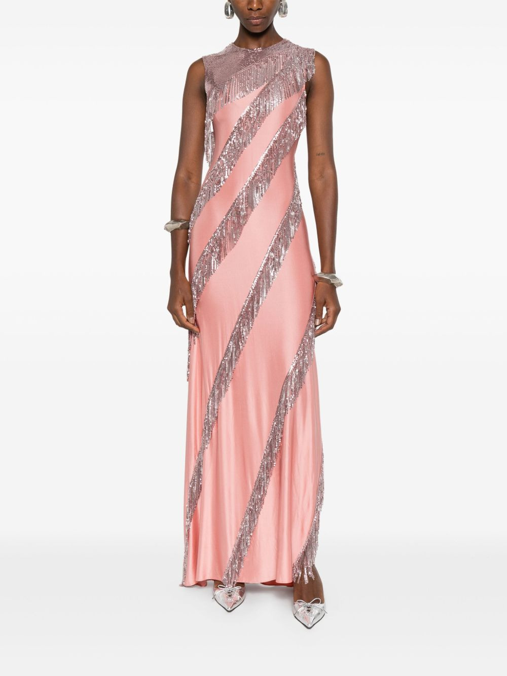 sequin-fringe maxi dress - 2