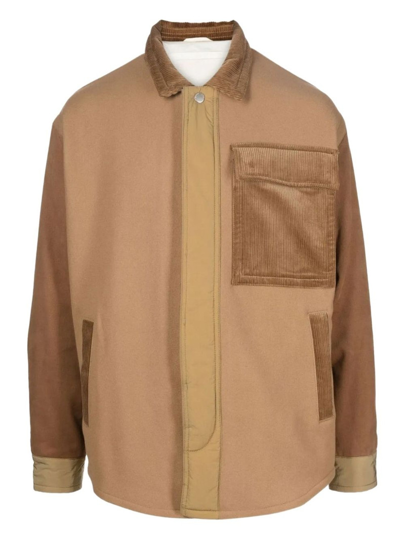 corduroy-panelled cotton jacket 1