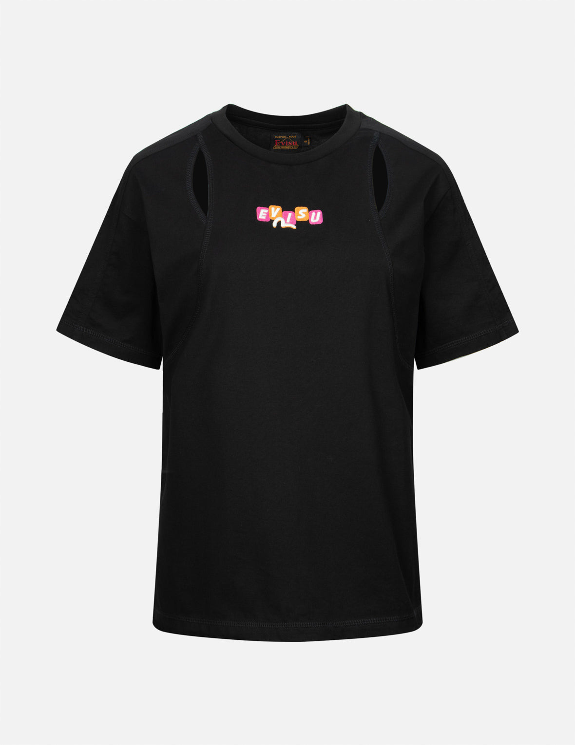 LOGO EMBROIDERY AND DONUT DARUMA PRINT FASHION FIT T-SHIRT - 2