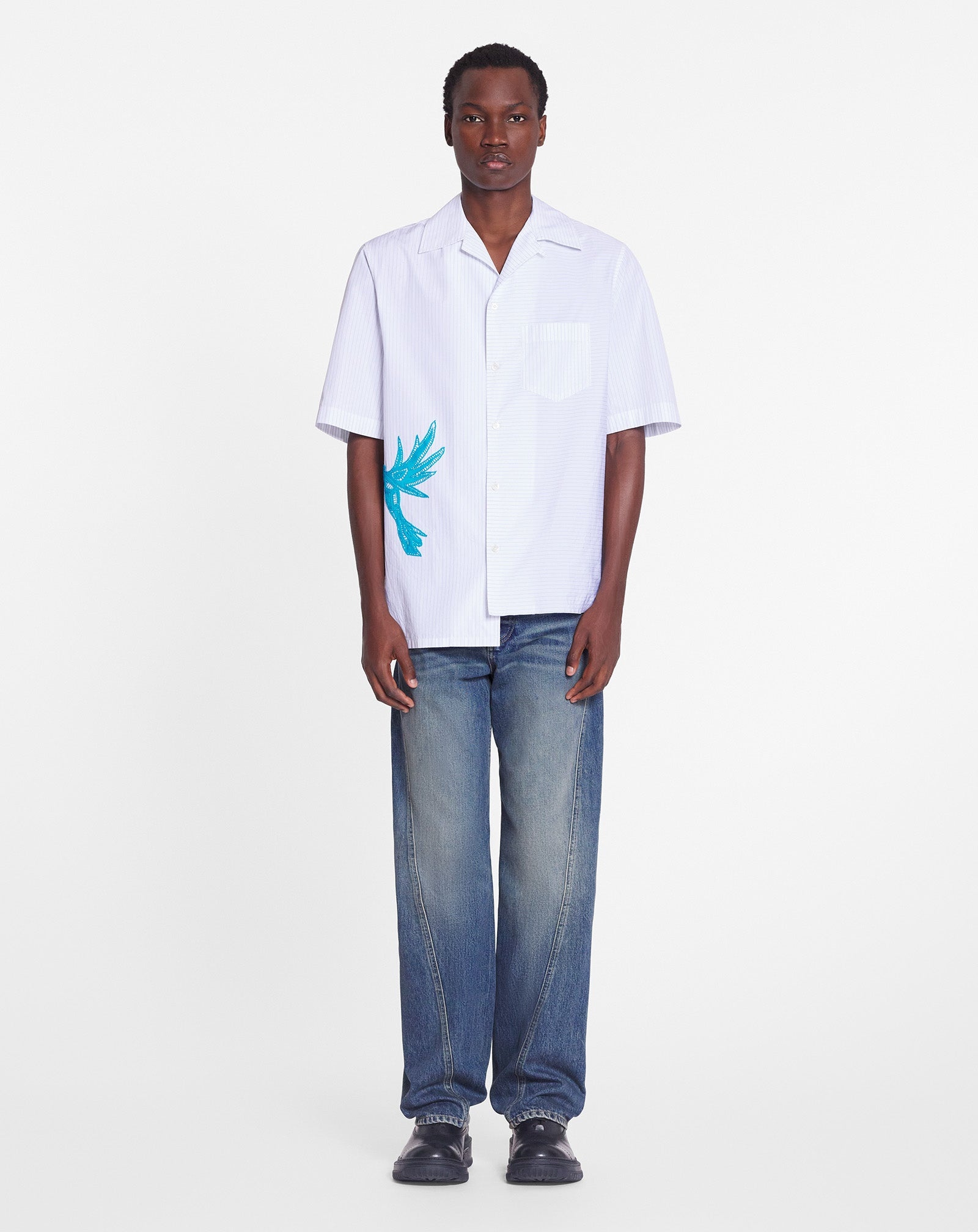 ASYMMETRICAL SHIRT WITH YOKE - 2