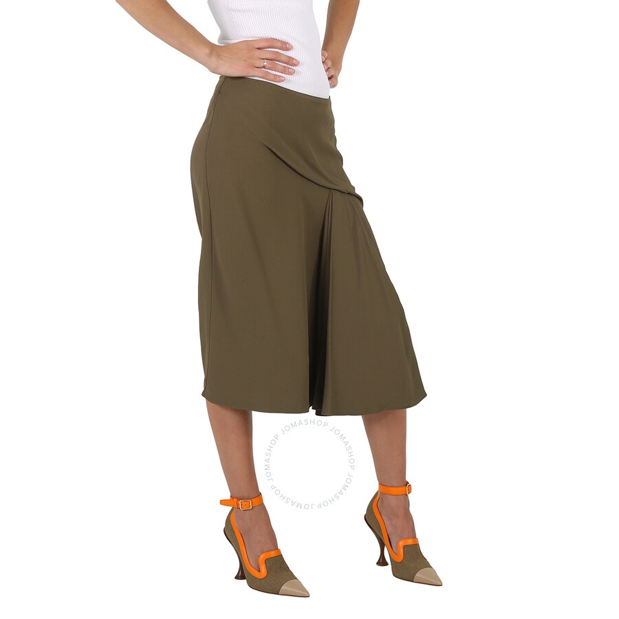 Versace Ladies Caramel Draped Midi Skirt - 4