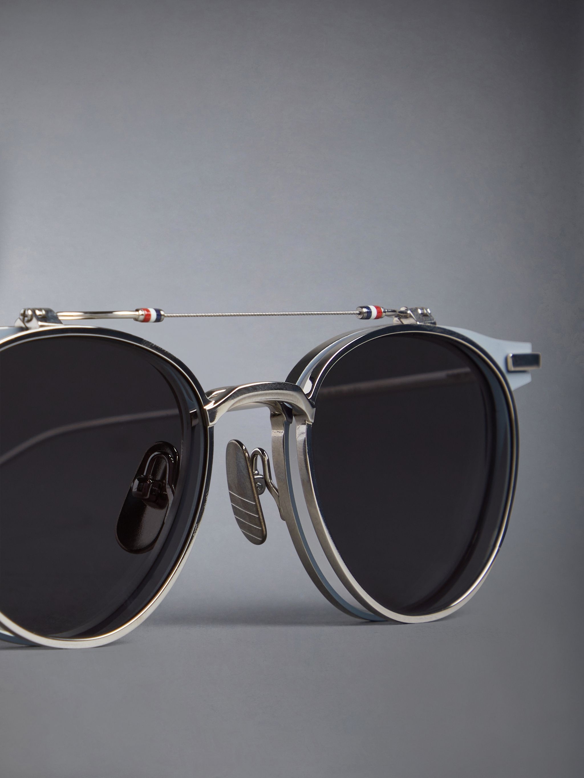 Titanium Round Clip On Sunglasses - 7