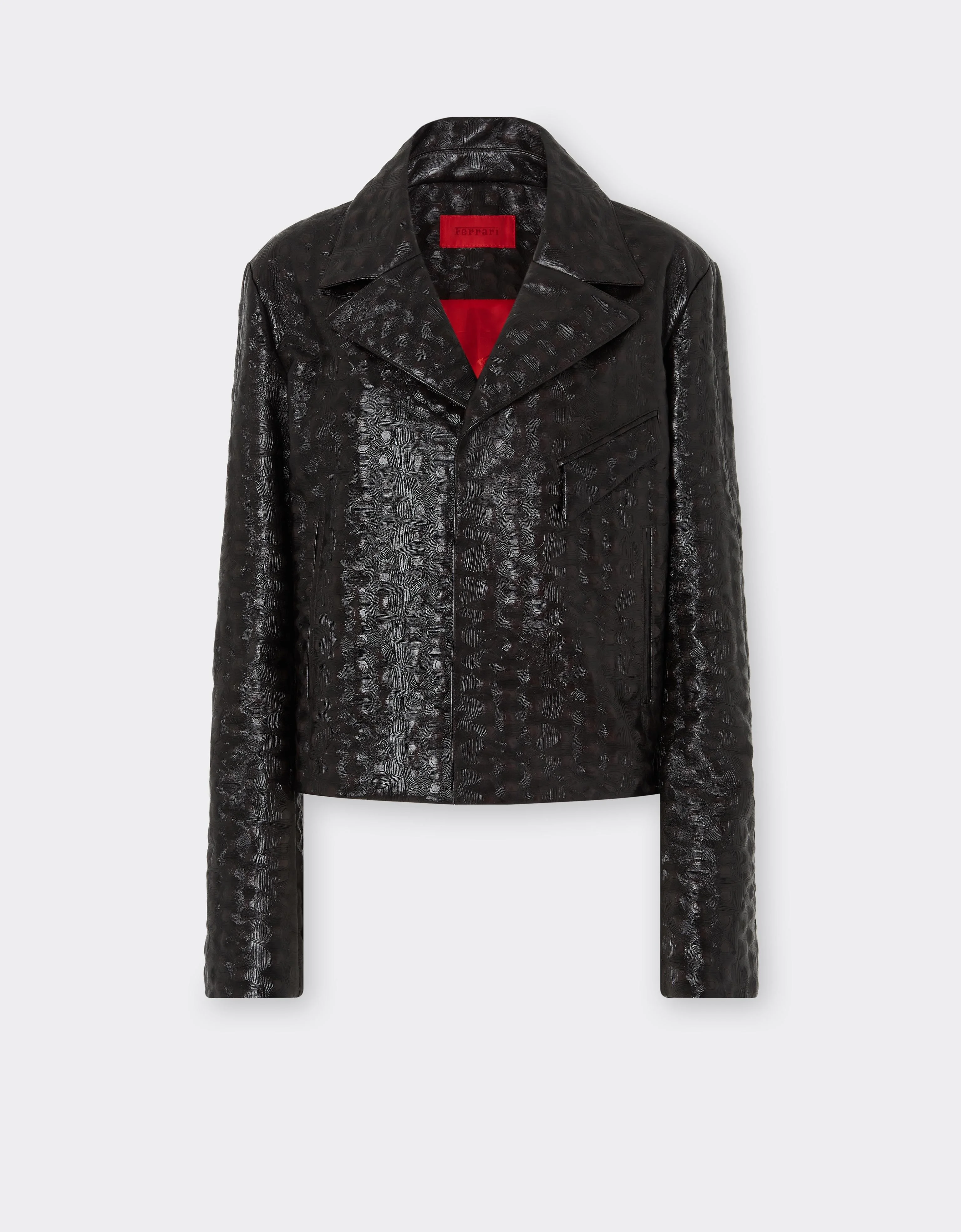 Leather Blouson with Turtle Pattern - 1